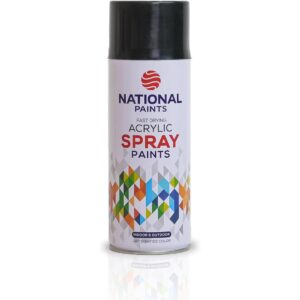 National Paints Fast Drying Acrylic Spray Paint - Black Gloss 201