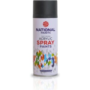 National Paints Fast Drying Acrylic Spray Paint - Black Matt 202