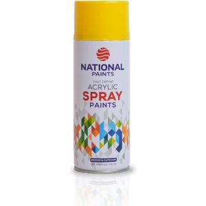 National Paints Fast Drying Acrylic Spray Paint - Lemon Yellow 480