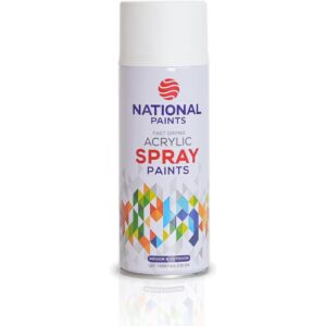 National Paints Fast Drying Acrylic Spray Paint - Matt White 801
